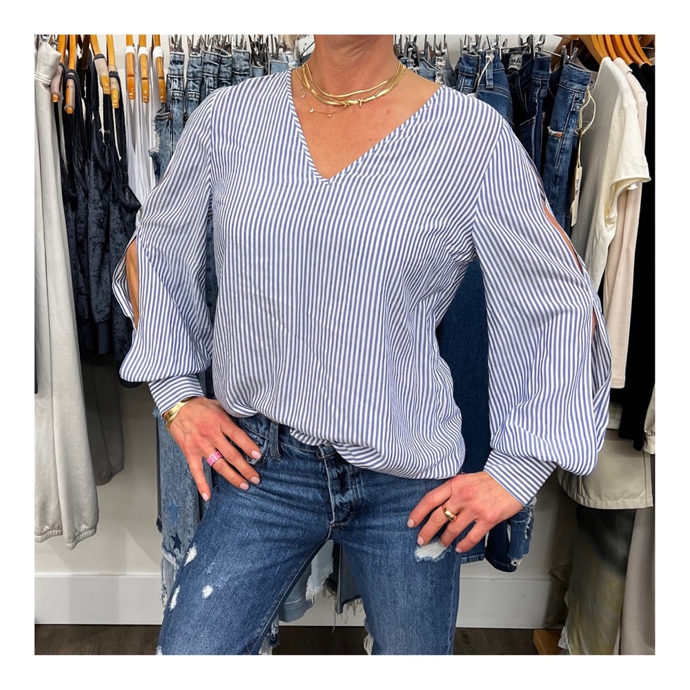 Banana Republic open-sleeve striped top
